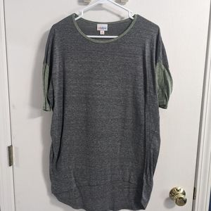 LuLaRoe Irma Top, Size XS, Gray/Green